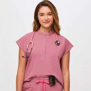 Figs Rafaela scrub top in quartz (breast cancer awareness special edition)
